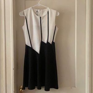 Cream and black symmetrical  dress